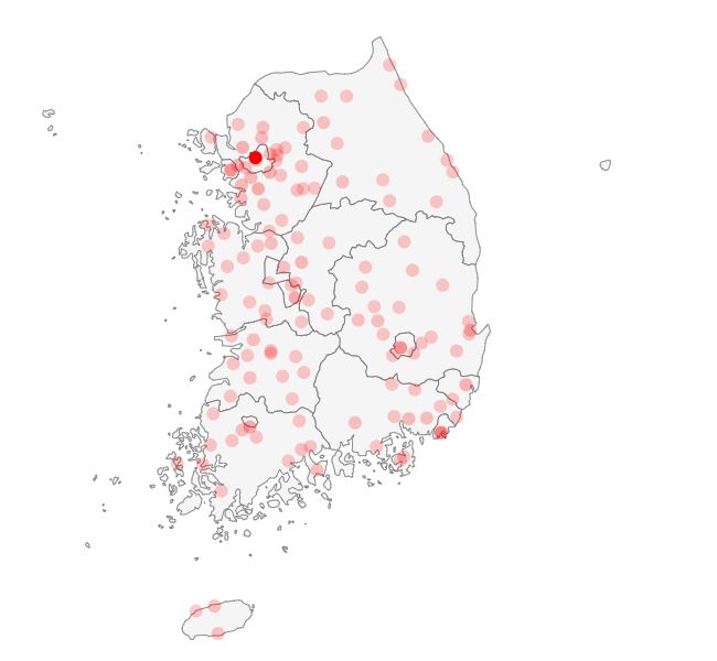 韩国人口分布图