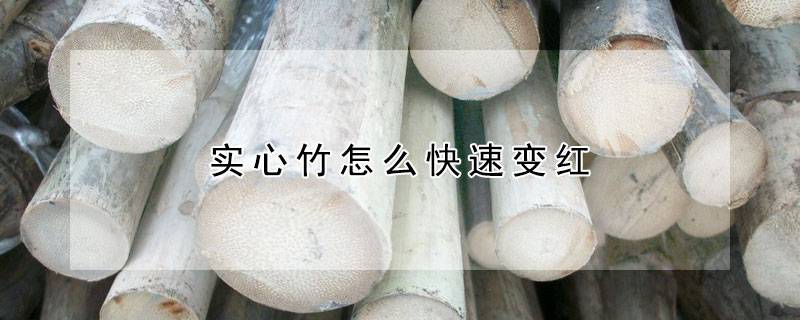 实心竹怎么快速变红